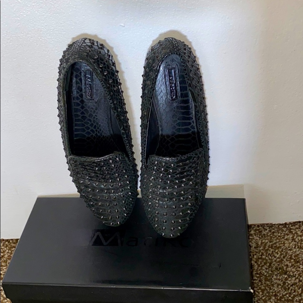Matiko Black Snake Slip On Shoes Womens Size 7